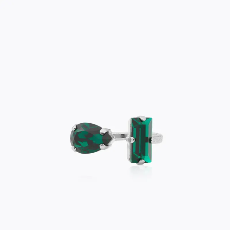 Caroline Svedbom Noelle Ring / Emerald – Rhodium>Caroline Svedbom Ringar