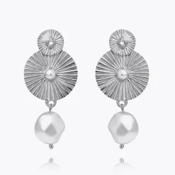 Odessa Pearl Örhängen (Rhodium)>Caroline Svedbom
