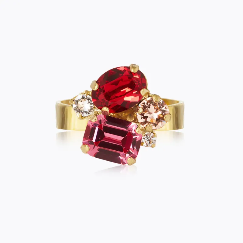 Petite Carolina Ring / Scarlet Combo (Guld)>Caroline Svedbom New