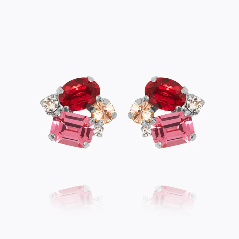 Petite Carolina Örhängen / Scarlet Combo (Rhodium)>Caroline Svedbom