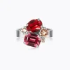 Petite Carolina Ring / Scarlet Combo (Rhodium)>Caroline Svedbom Outlet