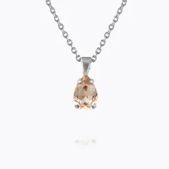 Petite Drop Halsband / Light Silk (Rhodium)>Caroline Svedbom Outlet