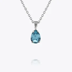 Petite Drop Stud Halsband / Aquamarine (Rhodium)>Caroline Svedbom New