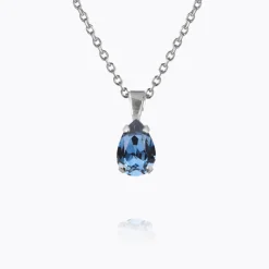 Petite Drop Halsband, Denim Blue – Rhodium>Caroline Svedbom