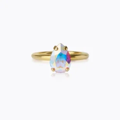 Petite Drop Ring / Aurore Boreale (Guld)>Caroline Svedbom Hot