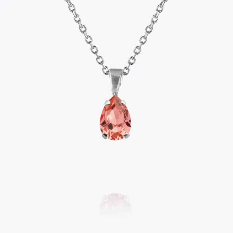 Petite Drop Halsband / Rose Peach (Rhodium)>Caroline Svedbom Online