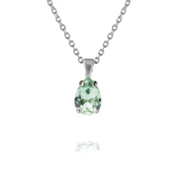 Petite Drop Halsband / Chrysolite (Rhodium)>Caroline Svedbom Online