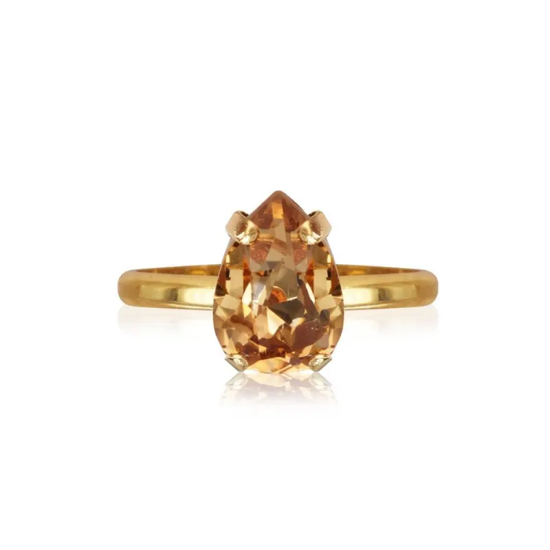 Petite Drop Ring / Light Colorado Topaz (Guld)>Caroline Svedbom Sale