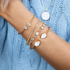 Caroline Svedbom Petite Navette Armband / Crystal (Guld)>Caroline Svedbom Armband Online