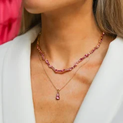 Caroline Svedbom Petite Navette Halsband/ Light Rose (Rhodium)>Caroline Svedbom Halsband Online