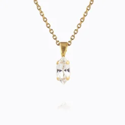 Petite Navette Halsband / Crystal (Guld)>Caroline Svedbom Online