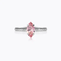 Petite Navette Ring / Light Rose (Rhodium)>Caroline Svedbom