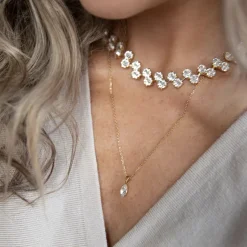 Petite Navette Halsband / Crystal (Rhodium)>Caroline Svedbom Discount