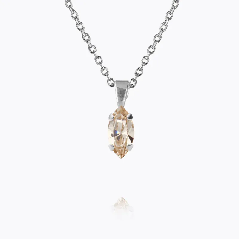 Petite Navette Halsband / Light Silk (Rhodium)>Caroline Svedbom Outlet