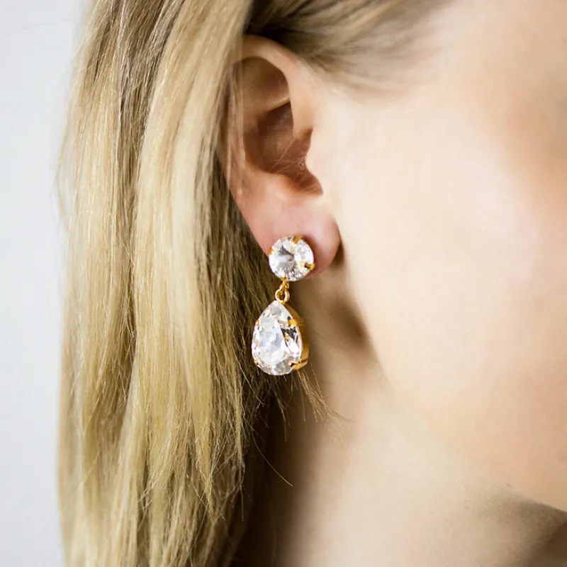 Örhängen Classic Drop Crystal (Guld)>Caroline Svedbom