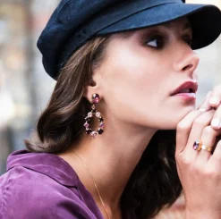 Örhängen Delia Burgundy Rose Blush (Guld)>Caroline Svedbom Discount