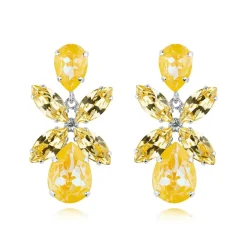 Örhängen Dione / Sunshine Delite + Jonquil (Rhodium)>Caroline Svedbom New