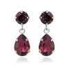 Örhängen Mini Drop Burgundy (Rhodium)>Caroline Svedbom