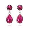 Örhängen Mini Drop Fuchsia (Rhodium)>Caroline Svedbom Clearance