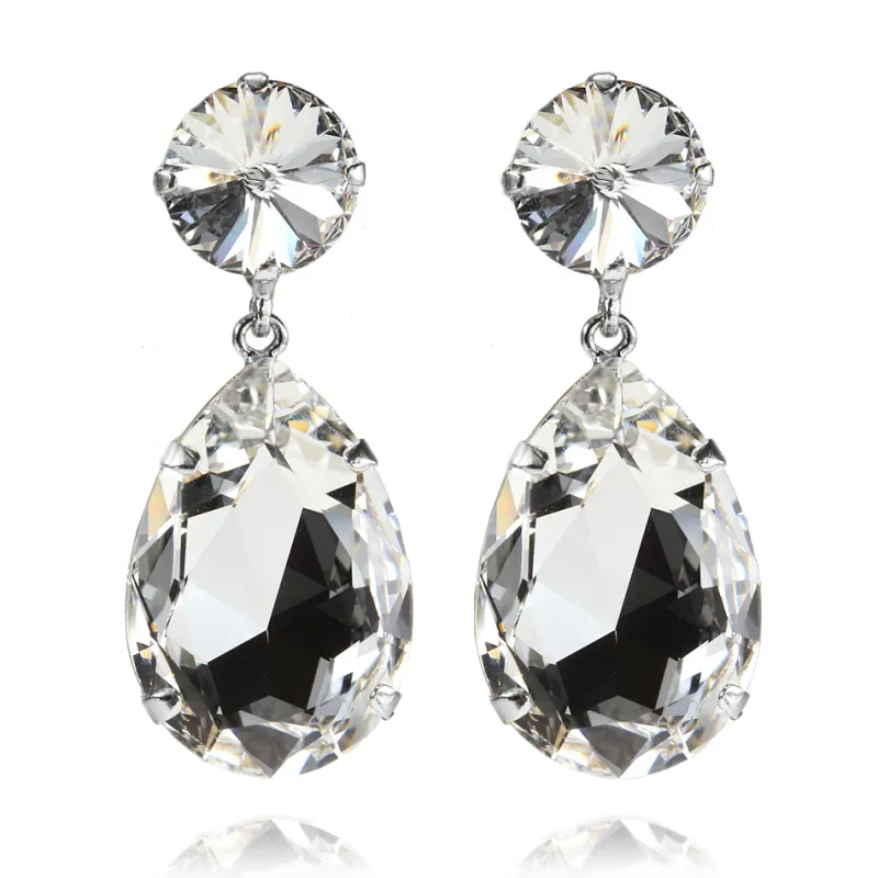Örhängen Perfect Drop Crystal (Rhodium)>Caroline Svedbom Clearance