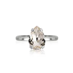 Ring Petite Drop Crystal (Rhodium)>Caroline Svedbom Sale