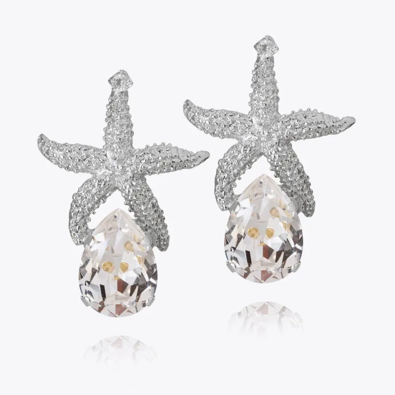 Sea Star Drop Örhängen / Crystal (Rhodium)>Caroline Svedbom Outlet