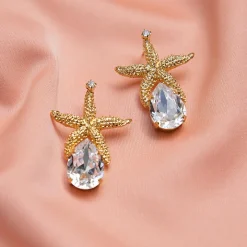 Sea Star Drop Örhängen / Crystal (Rhodium)><noscript><img width=