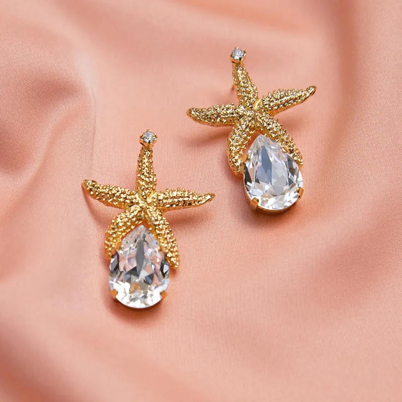 Sea Star Drop Örhängen / Crystal (Rhodium)>Caroline Svedbom Outlet