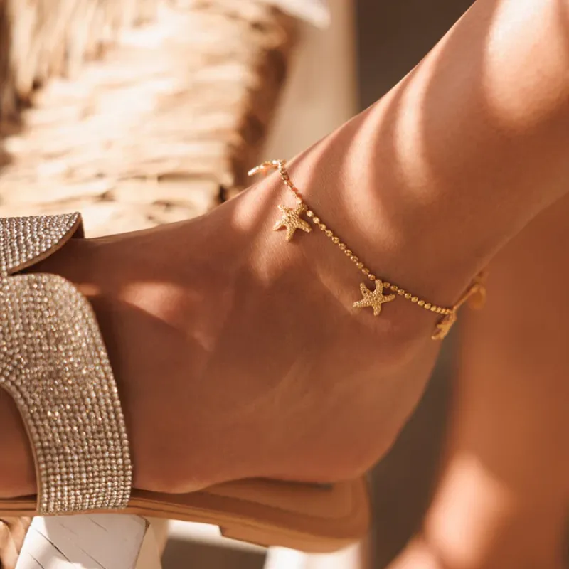 Sea Star Ankel Chain (Gold)>Caroline Svedbom