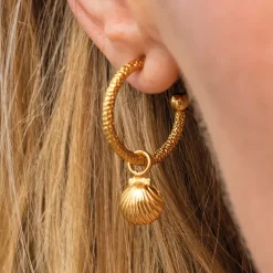 Shell Loops Örhängen / (Guld)><noscript><img width=