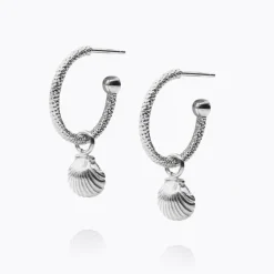 Shell Loops Örhängen / (Rhodium)>Caroline Svedbom Best