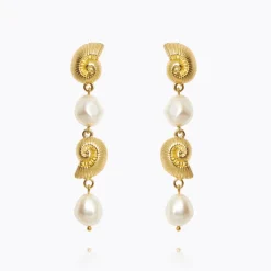 Shell Pearl Örhängen / Pearl (Guld)>Caroline Svedbom Clearance
