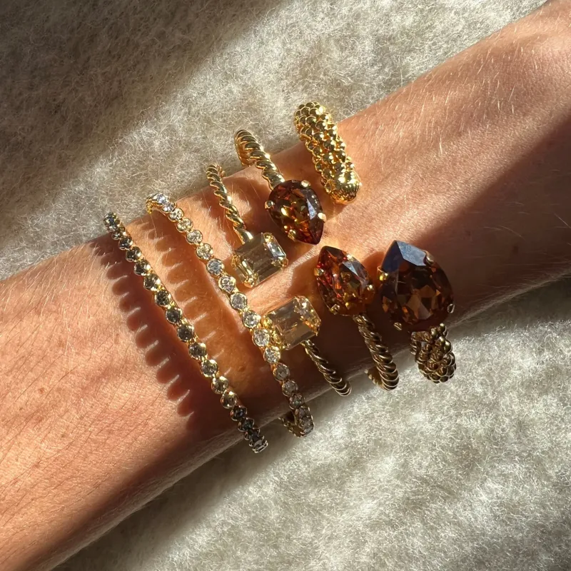 Caroline Svedbom Siri Bangle Armband / Crystal (Guld)>Caroline Svedbom Armband Clearance