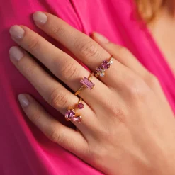 Stardust Ring / Rose Combo (Rhodium)>Caroline Svedbom Clearance