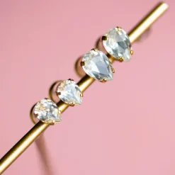 Superpetite Drop Örhängen / Crystal (Guld)><noscript><img width=