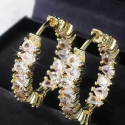 Eleganta Guldörhängen med 18K förgyllning och CZ>Celine Estelle Discount