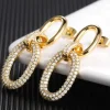 Guld örhängen med 18K förgyllning och cubic zirconia stenar>Celine Estelle