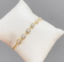Guldarmband med 14K förgyllning och CZ – Reglerbart>Celine Estelle New