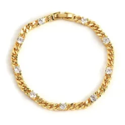 Guldarmband med 18K förgyllning och CZ – 18 cm – CEBG010>Celine Estelle Discount