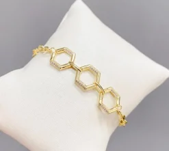 Guldarmband med 14K förgyllning med cubic zirconia stenar>Celine Estelle Online