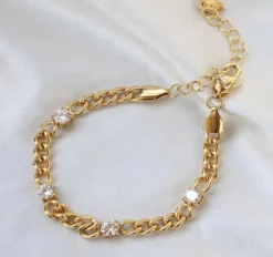 Guldarmband med 18K förgyllning och CZ 16+5 cm>Celine Estelle Outlet