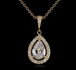 Guldhalsband med CZ 40+8 cm>Celine Estelle Sale