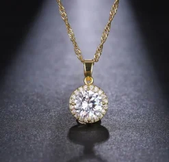 Celine Estelle Guldhalsband med 18K förgyllning med CZ 42+5 cm>KAMPANJ