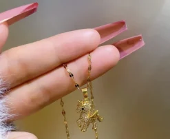 Celine Estelle Guldhalsband med 18K förgyllning med CZ>KAMPANJ Best