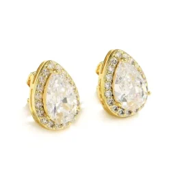 Guldörhängen med 18K förgyllning med cubic zirconia>Celine Estelle Sale