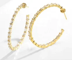 Guldörhängen med 14K förgyllning med cubic zirconia>Celine Estelle Clearance