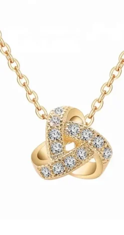 Celine Estelle Knut Guldhalsband med 18K förgyllning och CZ 40+5 cm>KAMPANJ Hot