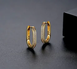 Ovala Guldörhängen med cubic zirconia stenar>Celine Estelle Outlet