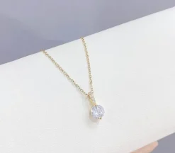 Runt Guldhalsband med CZ 42+5 cm>Celine Estelle New