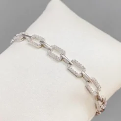 Silverarmband med Vitguld och CZ 14,5-15,5 cm>Celine Estelle New